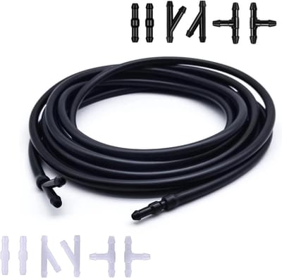 Ruitensproeiermondstuk slang - Slang reparatieset - Glas reinigen - Universele pasvorm - 4 meter slang - Zwart
