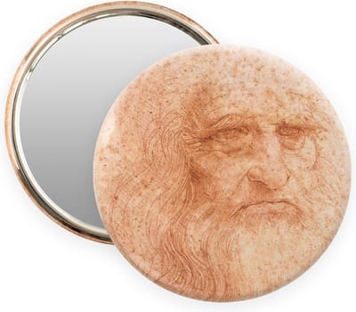 Lanzfeld - Zakspiegeltje Ø 80 mm - Make up spiegel - Leonardo da Vinci - Zelfportret