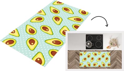 Keukenloper - Loper keuken - Avocado - Patronen - Stippen - 120x60 cm - Keukenloper vinyl