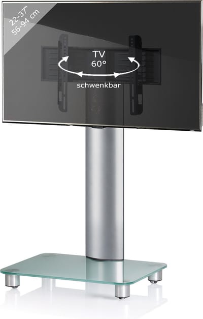 Universele TV VESA standaard Televisierek aluminium glas oprolbare wielen Bilano