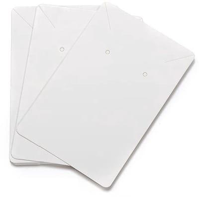 Oorbel Kaarten 100 Stuks - Kraftpapier - OPP Zakken - Blanco Tags - 2 Sleuven - Duurzaam Materiaal - Sieradenkaart