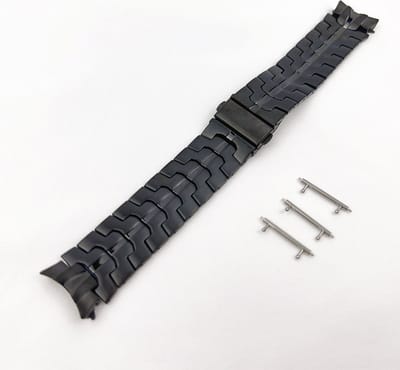 Fungus - Smartwatch bandje - Geschikt voor Samsung Galaxy Watch 6 (incl. Classic), Watch 5 (incl. Pro), Watch 4 - Horloge - Metaal - Golf - Zwart