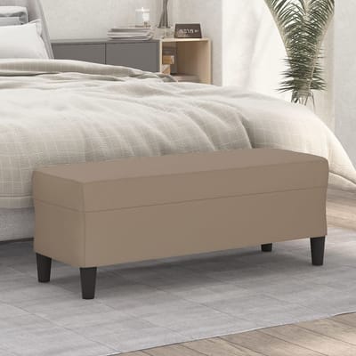 vidaXL - Bankje - 100x35x41 - cm - kunstleer - cappuccinokleurig