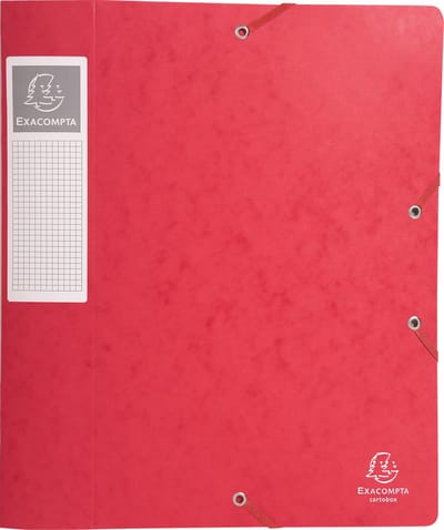 Exacompta 10x Cartobox Archiefdoos Rug 60mm - A4 (vlak geleverd) - Rood - 16009H