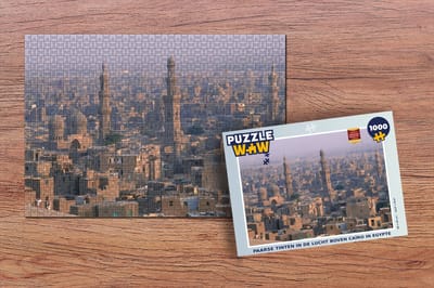 Puzzel Paarse tinten in de lucht boven Caïro in Egypte - Legpuzzel - Puzzel 1000 stukjes volwassenen
