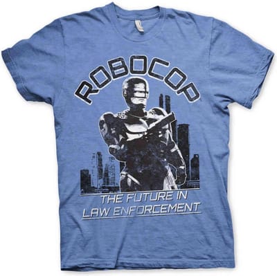 Robocop Heren Tshirt -S- The Future In Law Enforcement Blauw