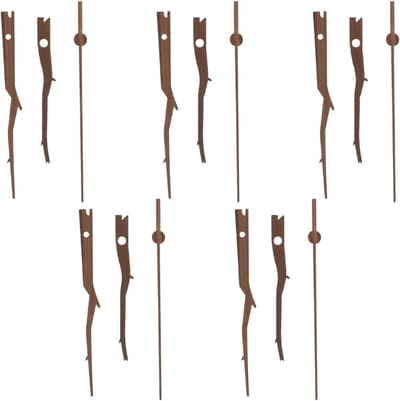 SnelShoppen - 5 Sets Houten Wijzers voor Wandklokken DIY Reparatie Vervanging Walnoot Kleur met Koperen Huls Duurzaam en Eenvoudig te Monteren