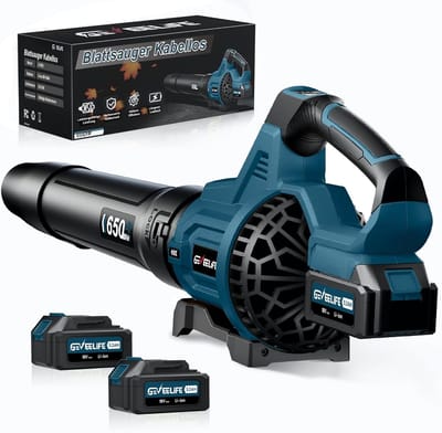 Elektrische Bladblazer - Draadloze Tuinblower - Snel Tuin Schoon - Inclusief Twee Accu's - 79 x 17 x 16 cm