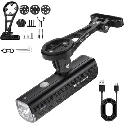 1000 Lumen 4500mAh Oplaadbare Fietskoplamp en Stuurpen Fietscomputer Montageset 1.60245E+11