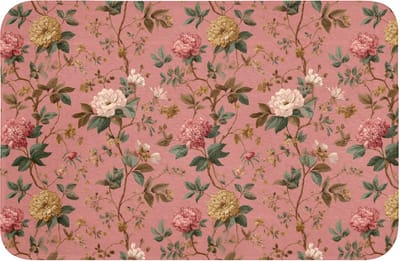 WC mat 60x40 cm - Antislip - Klassiek - Botanisch - Roze - Toiletmat - Vloermat - Douchemat - Toilet tapijt - Toiletmatten