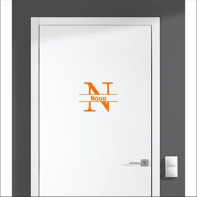 Deursticker Met Naam -  Noud - Oranje