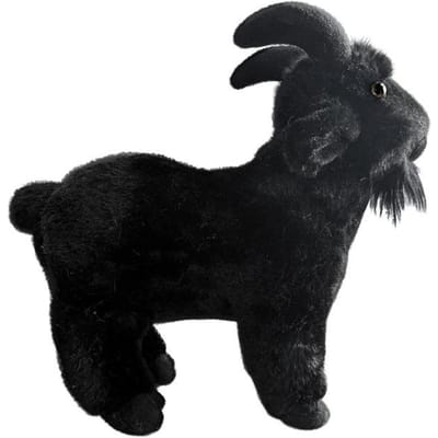 Schattige simulatie geitenpop pluche speelgoed zwart schaap pop kinderspeelgoed verjaardagscadeau 30*25cm（0.2kg） black