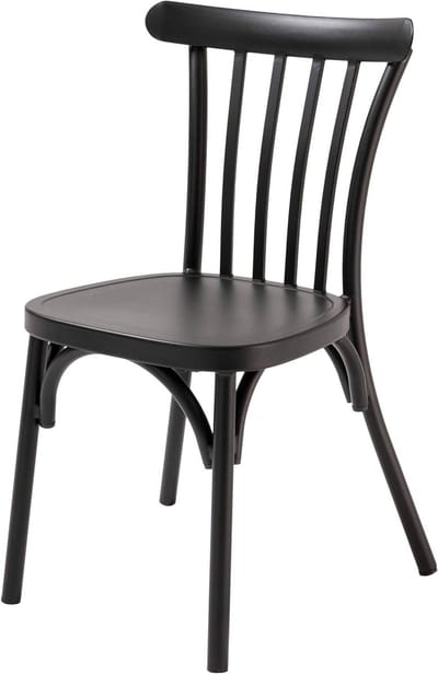 Terrasstoel Aluminium - Tuinstoel Buiten - Buiten Zitten - Stapelbaar Ergonomisch - 87 cm Hoog - Zwart