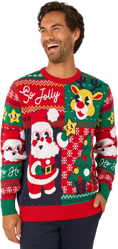 OppoSuits Happy Claus Sweater - Foute Kerst Trui - Kerstman - Wollen Trui - Maat XXL