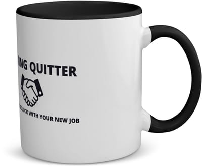 Akyol - fucking quitter koffiemok - theemok - zwart - Collega - cadeau collega - cadeau - verjaardag collega - 350 ML inhoud