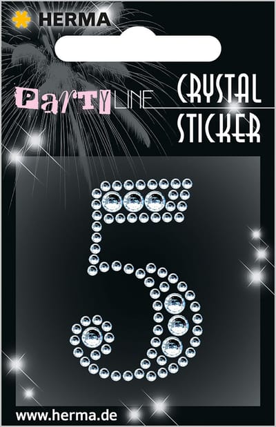 Stickers strass steentjes cijfer 5