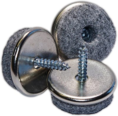Viltglijders voor Meubels - Ronde Meubelglijders met Schroeven 24 mm (20 Stuks)
