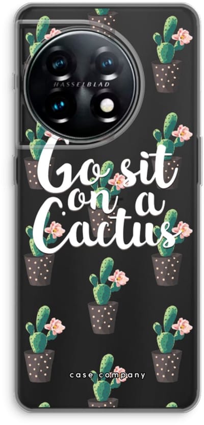 Case Company® - Hoesje geschikt voor OnePlus 11 hoesje - Cactus quote - Soft Cover Telefoonhoesje - Bescherming aan alle Kanten en Schermrand