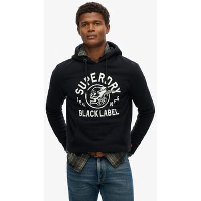 Superdry Black Label Hoodie Zwart Grootte: Xxl