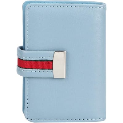 Mini Porte-Cartes RFID Tendance pour Femmes Cuir PU Boîte pour Cartes Bancaires Étui pour Cartes de Visite Bleu bleu