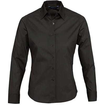 SOLS Dames/Dames Eden Stretch Business Shirt met Lange Mouwen (Zwart)