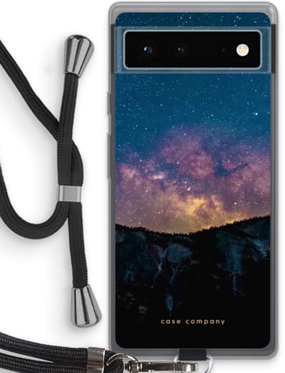 Case Company® - Hoesje met koord geschikt voor Google Pixel 6 hoesje met Koord - Travel to space - Telefoonhoesje met Zwart Koord - Bescherming aan alle Kanten en Over de Schermrand