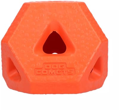 Dog Comets Snackbal - Voerbal Voor Honden - Hondenspeelgoed - Snuffelbal - L13 x B10 x H9 cm - Treat Lock Cube - Oranje