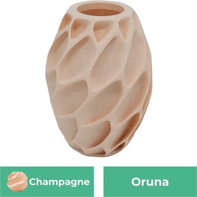Oruna organische vaas – Decoratieve vaas - Champagne - 3d geprinte vaas – geschikt voor droogbloemen - 20CM