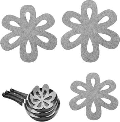 Set van 3 Pannenbeschermers, Hittebestendig en Wasbaar, Antislip Stacking Bescherming voor Pannen, Potten en Keukenaccessoires, 3 Verschillende Maten (35.5/26/20 cm), Grijs