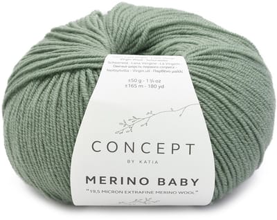 Katia Concept Merino Baby - 157 donker saliegroen - Wol Garen