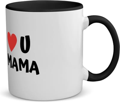 Akyol - i love u mama koffiemok - theemok - zwart - Moeder - de liefste mama - moeder cadeautjes - moederdag - verjaardag - geschenk - kado - 350 ML inhoud