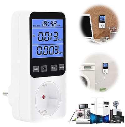 Stroomverbruikmeter met Overbelastingsbeveiliging en Groot LCD Scherm