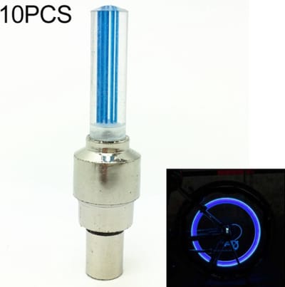 10 STKS LED Fietsverlichting Wiel Ventieldopjes Fietsaccessoires Fietsen Lantaarn Spaken Lamp (Blauw)