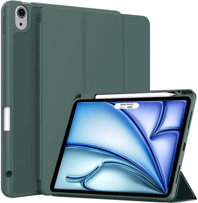 CaseMania Bookcase hoesje geschikt voor Apple iPad Air 11 inch (M2-M4) - Effen Groen - Kunstleer
