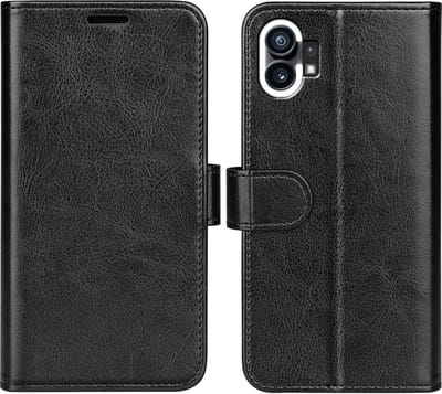 MobyDefend Hoesje - Geschikt voor Nothing Phone 1 - Wallet Book Case (Sluiting Achterkant) - Zwart