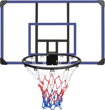 Basketbalkorf 112x72 cm - Wandmontage - met Backboard en Ring Shatterproof - Kunststof - Zwart