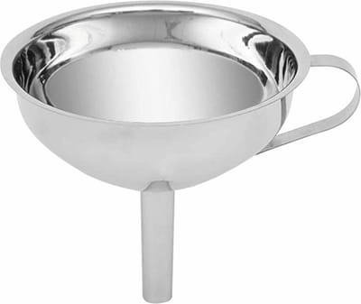 5Five Trechter - met filter - rvs - zilverkleurig - 13 cm - keuken benodigdheden