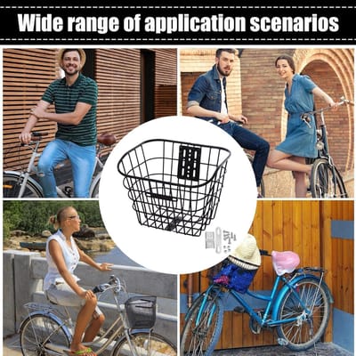 Fietsmand Voorzijde - Stuuropslag Mand - Boodschappen Doen - Gereedschapsloze Installatie - 34x27x26 cm - Zwart
