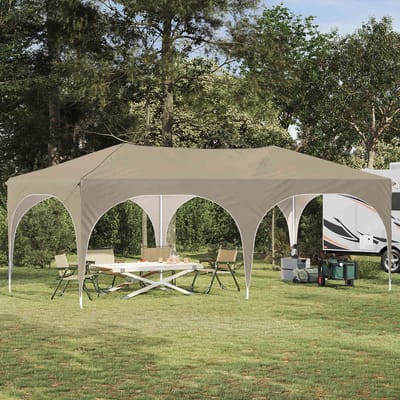 vidaXL - Pop-up - Feesttent - 575 - x - 288 - x - 245 - cm - Crèmekleurig - Oxford - Stof
