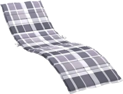Ligbedkussen Buiten - Loungekussen Tuinkussen - Ontspannen in de tuin - Geruit Oxford stof - 200 x 50 cm - Grijs