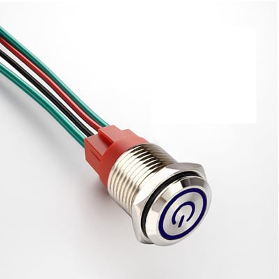 Vergrendelende Drukknop - Startknop Metaal - Schakelen Apparaten - Met LED Verlichting - 19 mm - Blauw