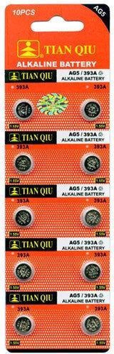 "Strip 10 Stuks AG5 Batterijen |ook bekend als LR750, SR754W, LR48"