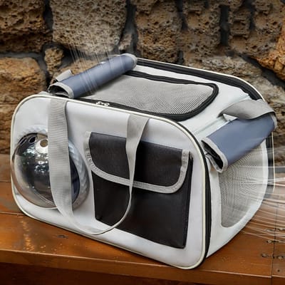 Reis Kattenmand Opvouwbaar Ademend Transparant Draagbare Kattenmand Rugzak voor Buitenreizen voor Katten Huisdierbenodigdheden white