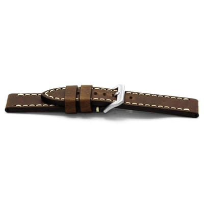 Horlogeband I354 Leder Vintage Bruin 24 mm