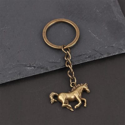 Porte-clés animal pendentif cheval vintage porte-clés accessoires de sac porte-clés pendentif bronze