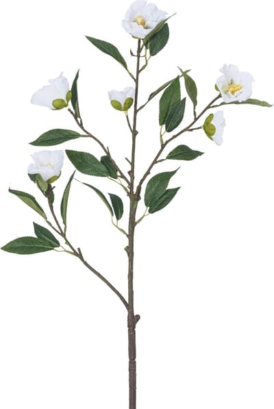 Easyplants | Kunstbloem Camellia 80 cm wit | Zijde | Nepbloemen | wit | Onderhoudsvrij | Kant-en-klaar