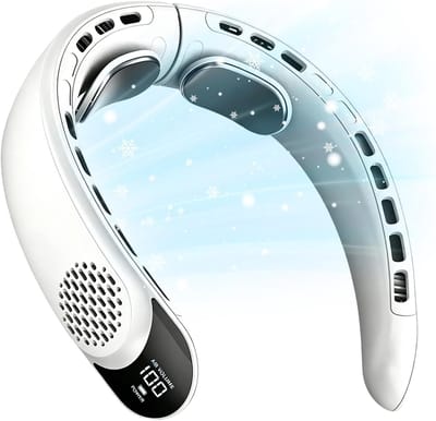 Draagbare nekventilator, 3 standen, stille en krachtige bladeless nekventilator met led-display, oplaadbare persoonlijke hangventilator voor outdoor, reizen, kantoor en sport