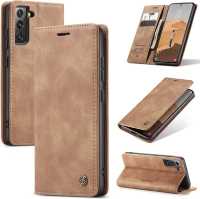 Casemania Hoesje Geschikt voor Samsung Galaxy S23 Plus Sienna Brown - Dunne Portemonnee Book Case - Slim Wallet Case met Pasjeshouder