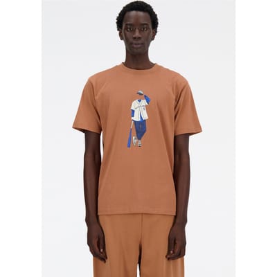 New Balance Athletics Baseball T-shirt Walnut Größe: L | Basic T-Shirts Outlet | Herren | Braun