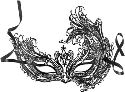 dressforfun - Metalen masker feniks zwart - verkleedkleding kostuum halloween verkleden feestkleding carnavalskleding carnaval feestkledij partykleding - 303526